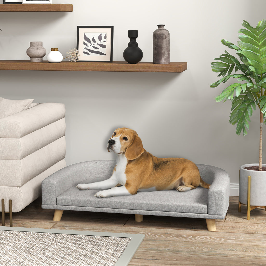 Hundesofa mit waschbarem Kissen für grosse Hunde & Katzen – Grau