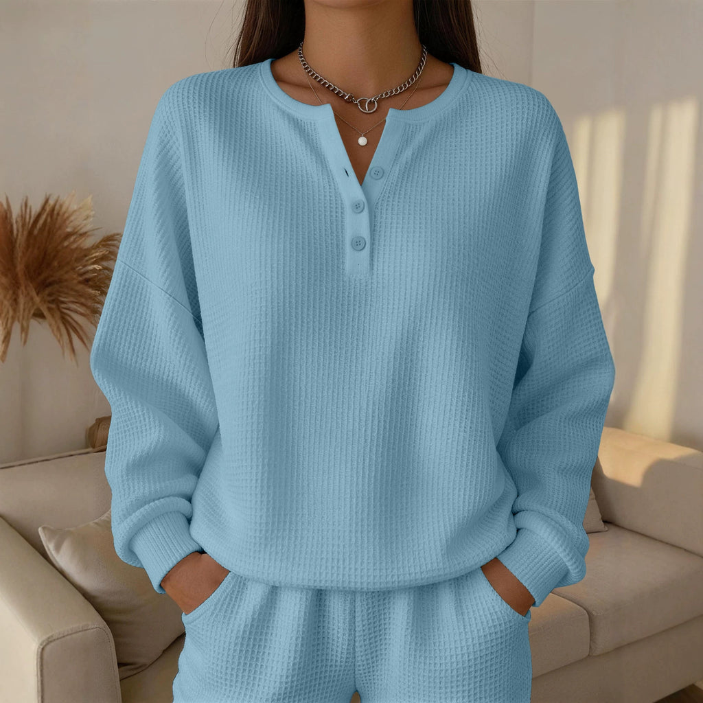 Einfarbiges Wellenspitzen-Pullover für Damen
