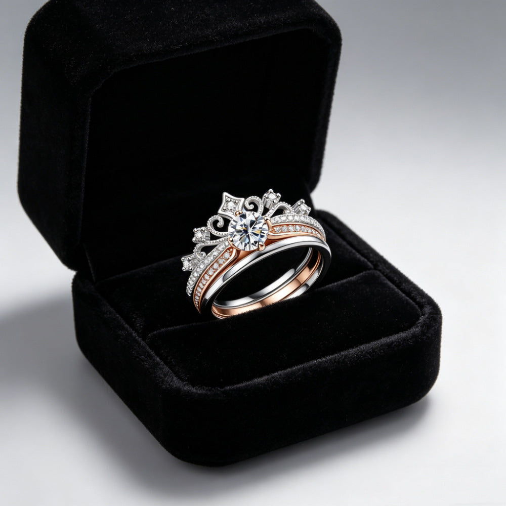 Moissanite Crown Ring