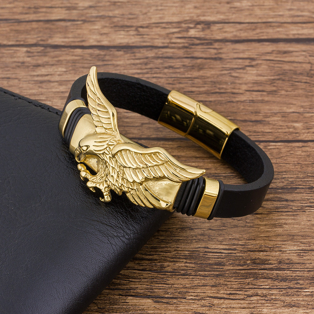 Retro-Lederarmband für Herren mit Kreuz – Bild 2 | LuxeStyle