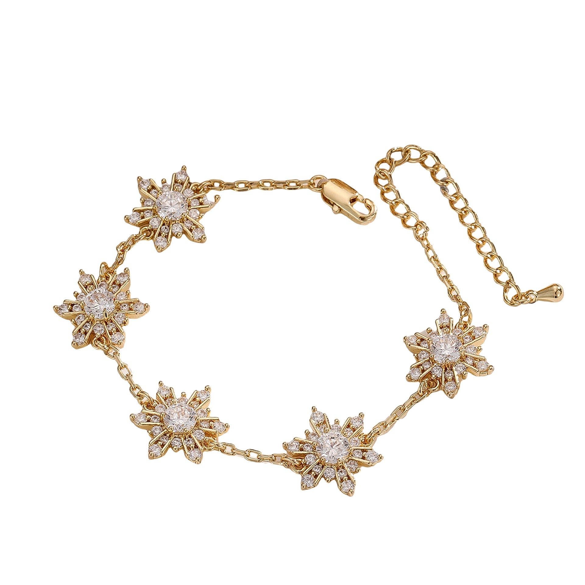 Schneeflocken-Armband mit Zirkonia-Pavé