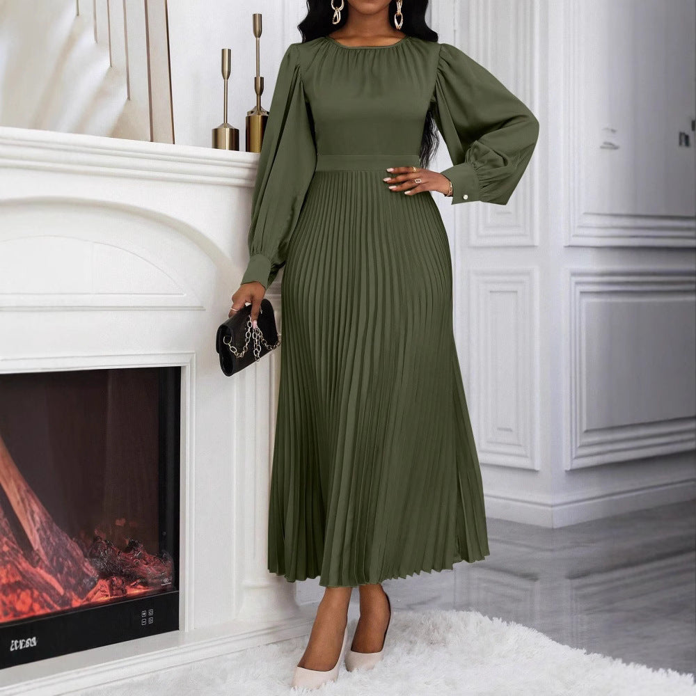 Plissiertes Langarmkleid