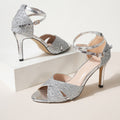 High-Heel Latin Sandalen mit Glitzer