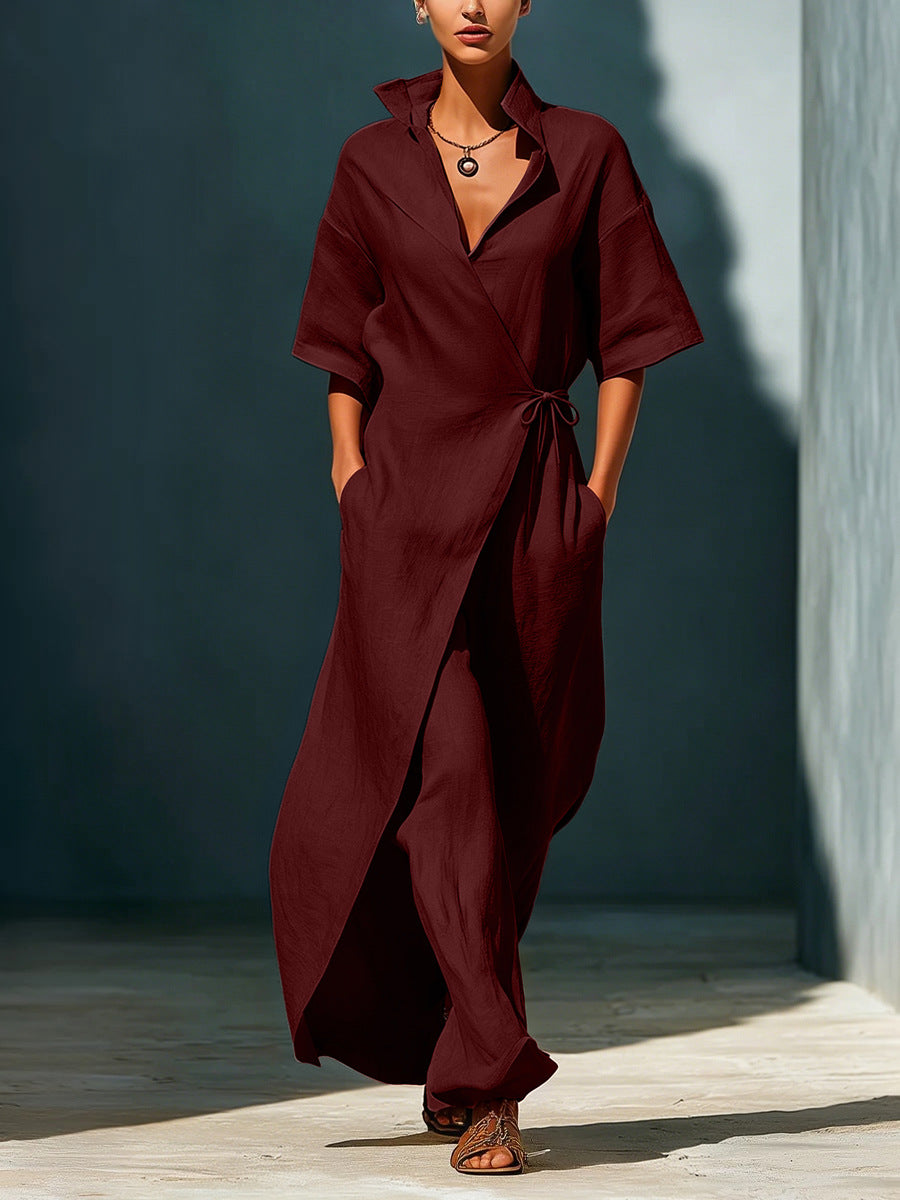 Elegantes Blusenkleid mit Schnürung – Bild 8 | LuxeStyle