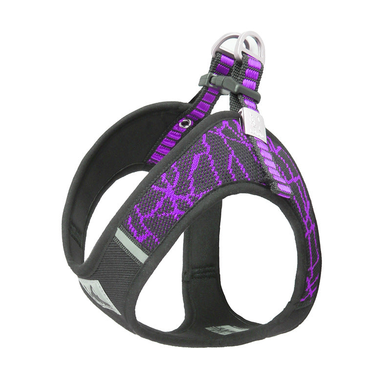 Hundeharnisch mit Laufgurt aus gefliertem Stoff | LuxeStyle