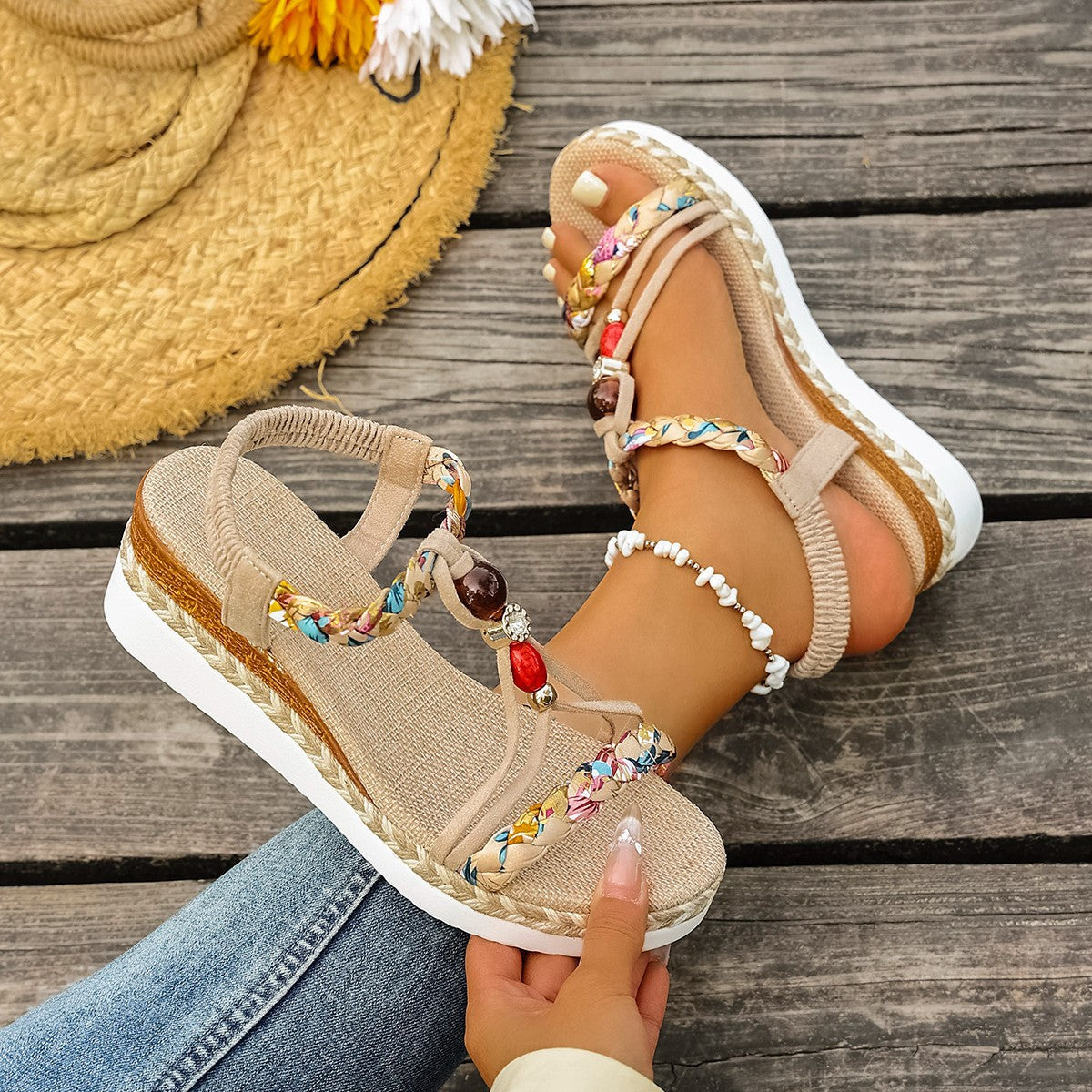 Damen Casual Plateau-Sandalen mit hohem Absatz