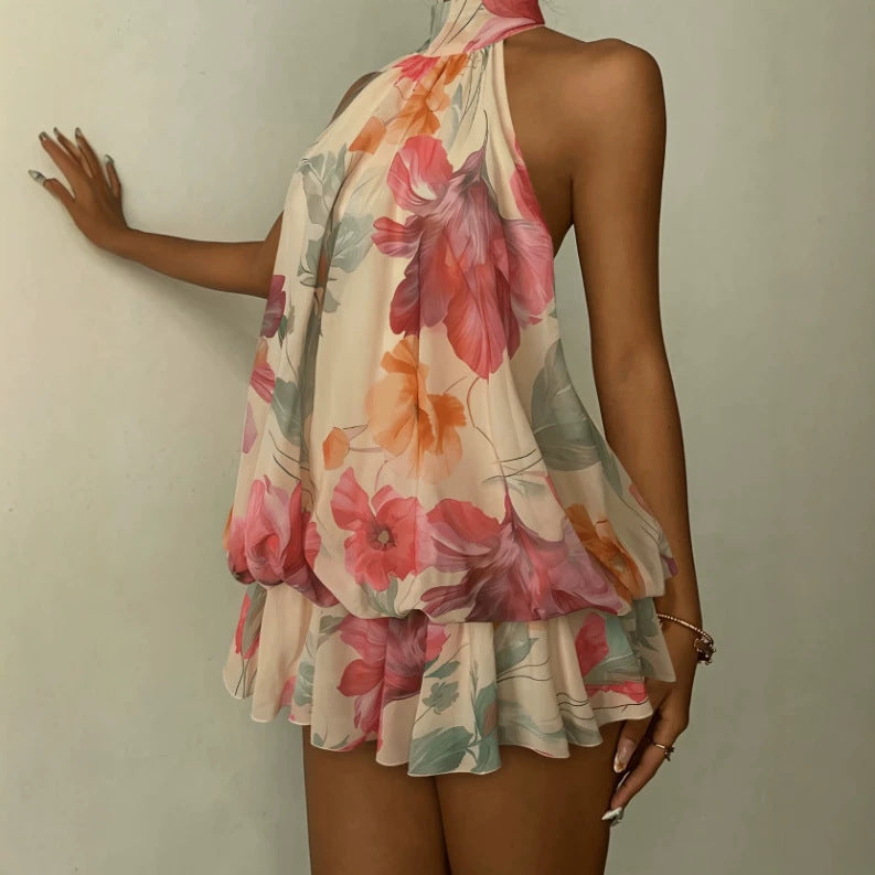 Halterneck-Stufenkleid mit Rüschen – Bild 2 | LuxeStyle