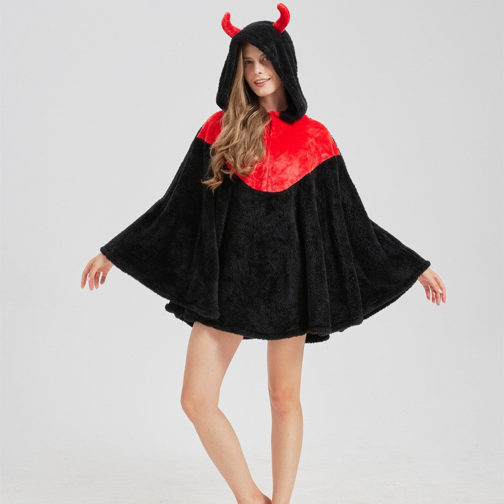 Halloween-Umhang «Kleiner Teufel» aus Flanell