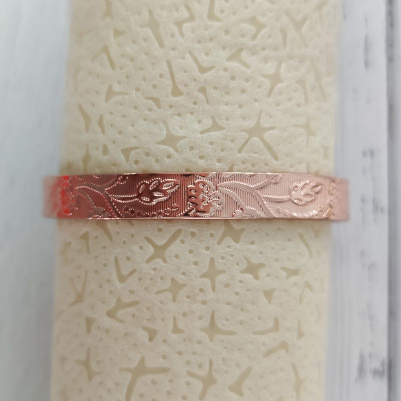 Florales Magnetarmband aus Rotkupfer