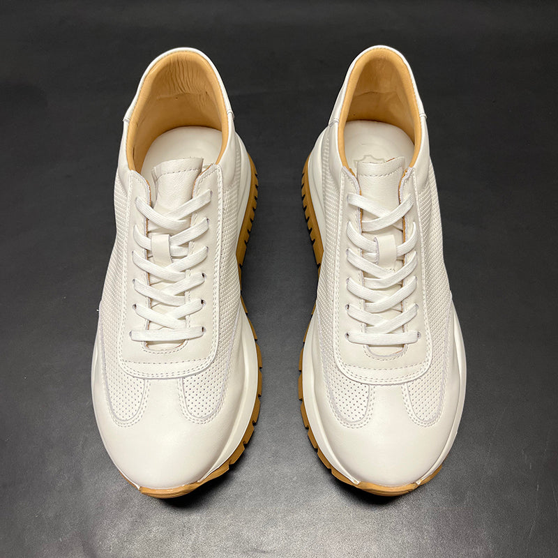 Atmungsaktive Leder-Sneaker mit Plateau für Herren – Bild 8 | LuxeStyle