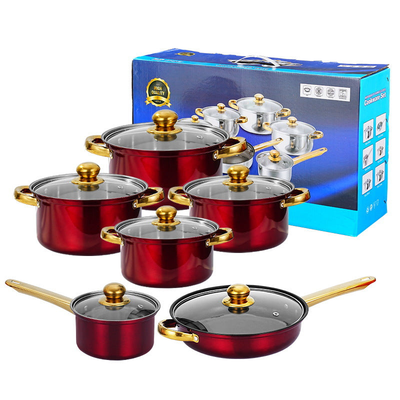 Gold Dual-sided Stockpot, 12-teiliges Set