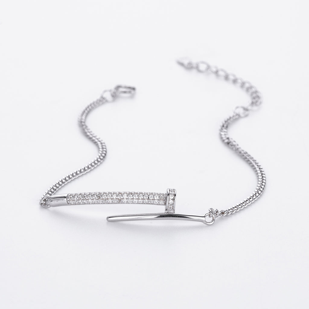 Armband aus 925er Silber mit Zirkonia-Nieten – Bild 2 | LuxeStyle