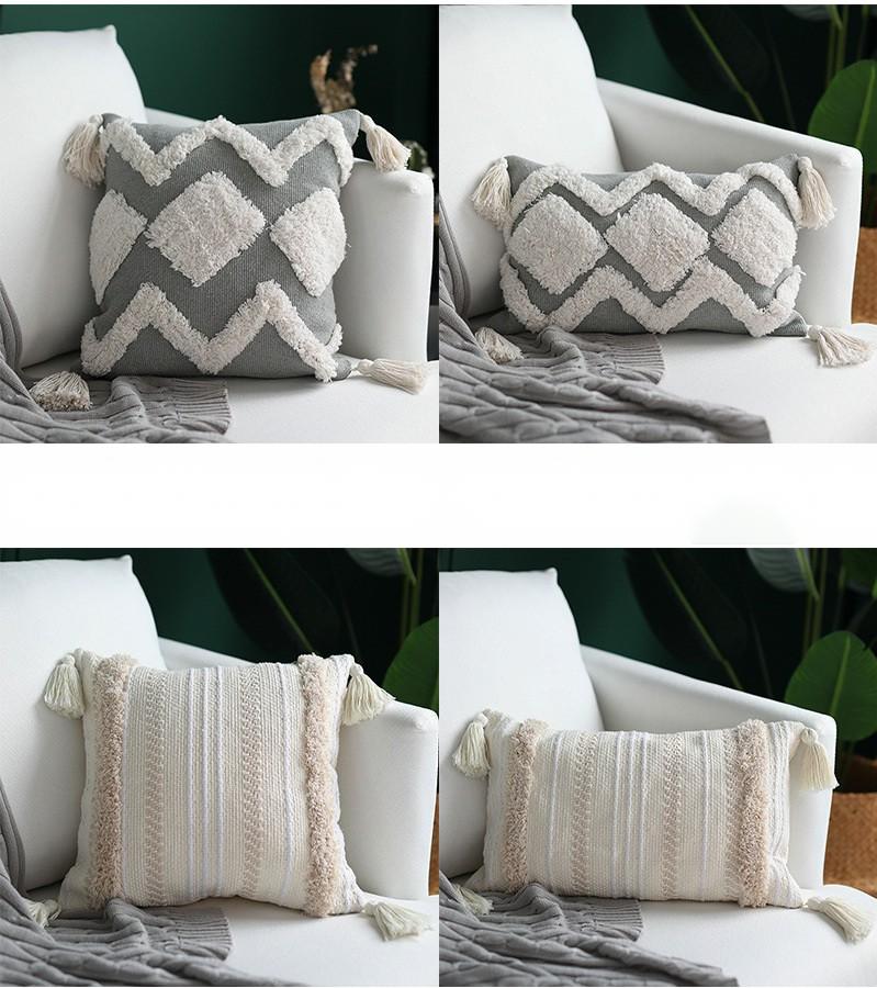 Nordisch-marokkanischer Kissenbezug mit Quasten – Bild 1 | LuxeStyle