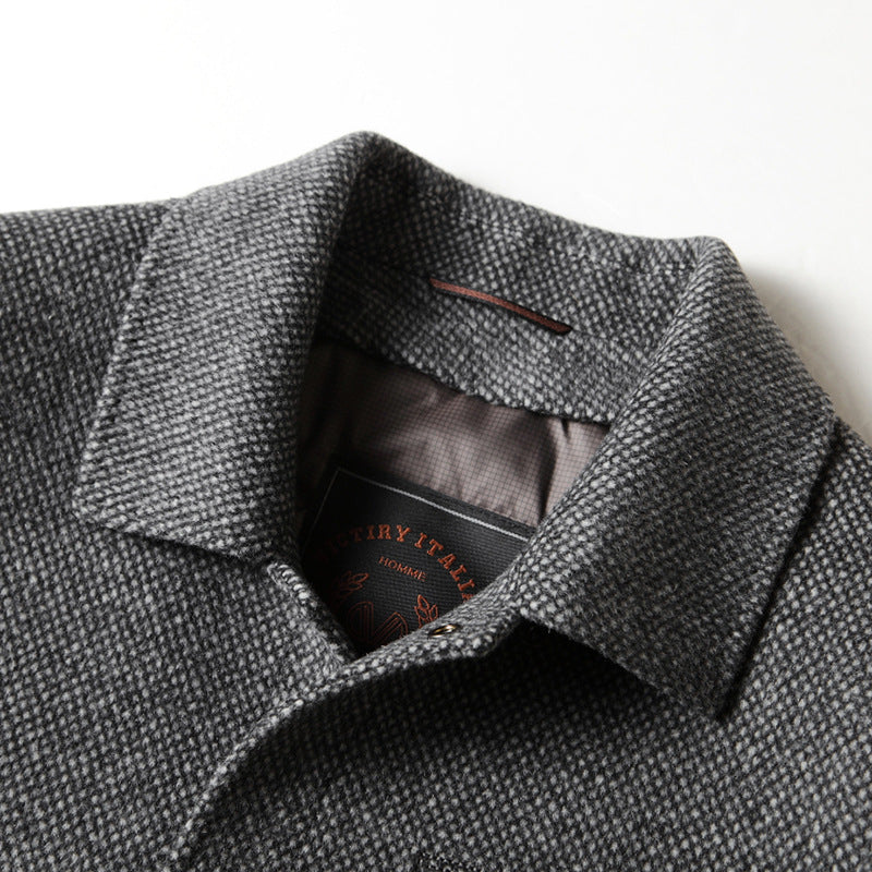 Wolljacke für Herren, grau, Slim-Fit