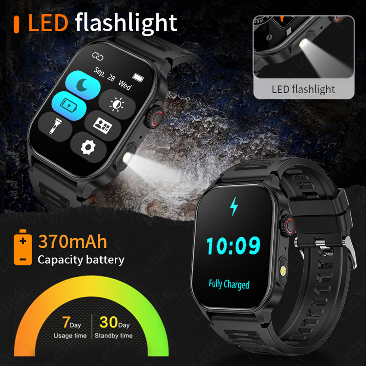 Smartwatch mit Gesundheitsueberwachung