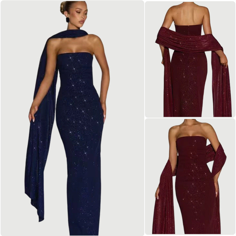 Pailletten Bandeau-Kleid, figurbetont – Bild 2 | LuxeStyle