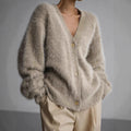 V-Ausschnitt Strick-Cardigan für Herbst und Winter