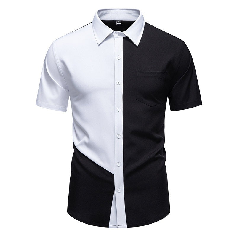 Color-Block Kurzarmhemd für Herren – Bild 6 | LuxeStyle