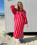 Langes Streifen-Kleid – Bild 1 | LuxeStyle