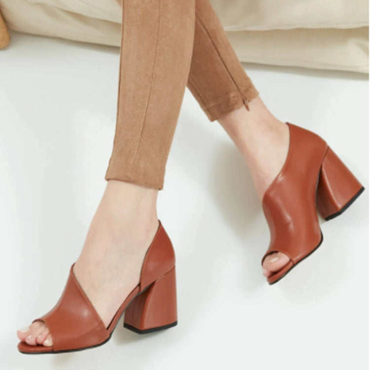 Casual Peep-Toe Sandalen mit Chunky-Heel – Bild 3 | LuxeStyle
