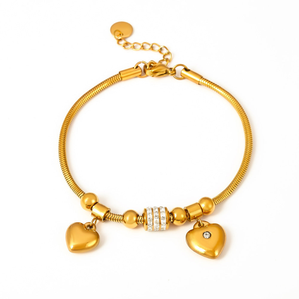 Doppelherz-Armband mit Strasssteinen – Bild 2 | LuxeStyle