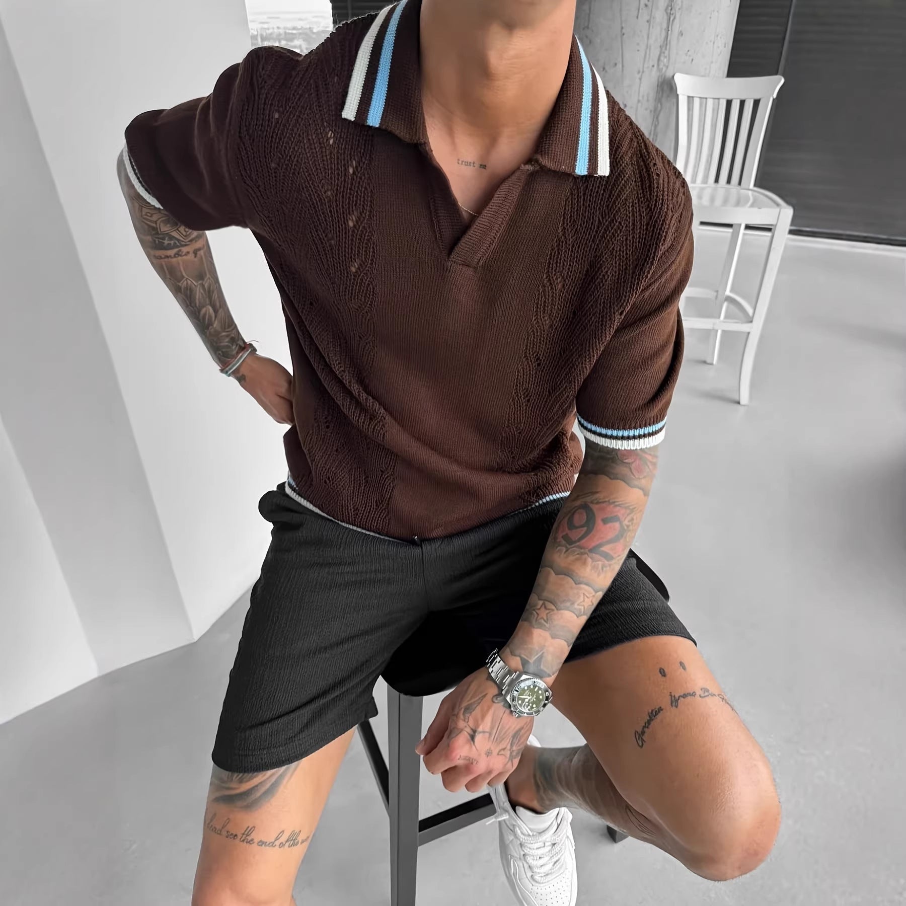 Herren-Polo aus Jacquard-Garn
