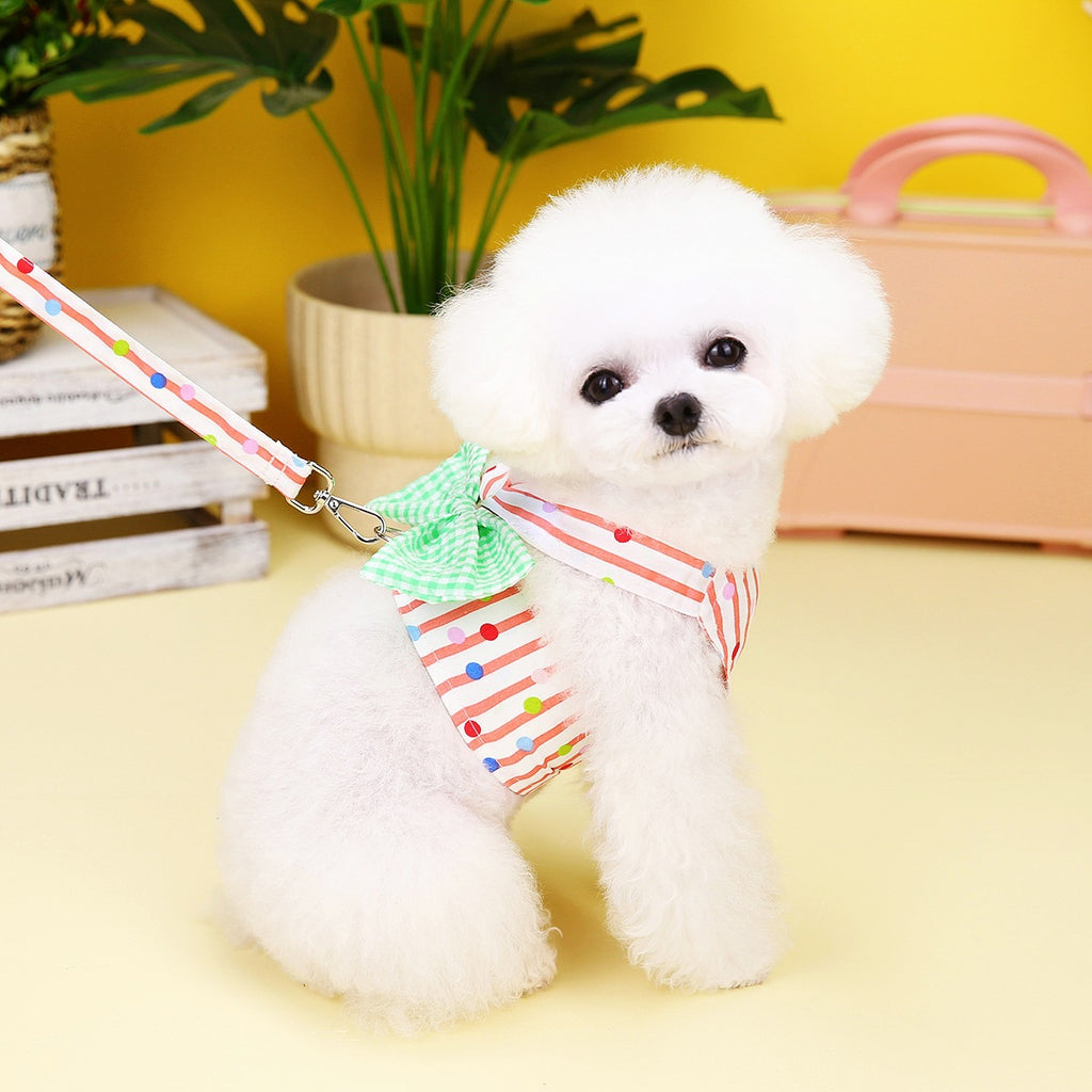 Gestreiftes Hunde-Geschirr mit Schleife – Bild 6 | LuxeStyle