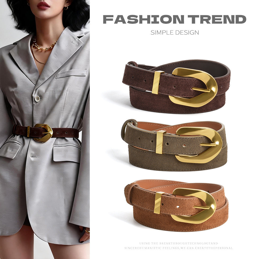 Cowhide-Belt mit Goldschloss – Bild 10 | LuxeStyle