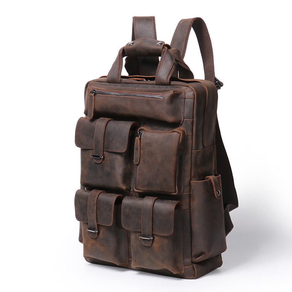 Retro Lederrucksack mit grosser Kapazität – Bild 5 | LuxeStyle