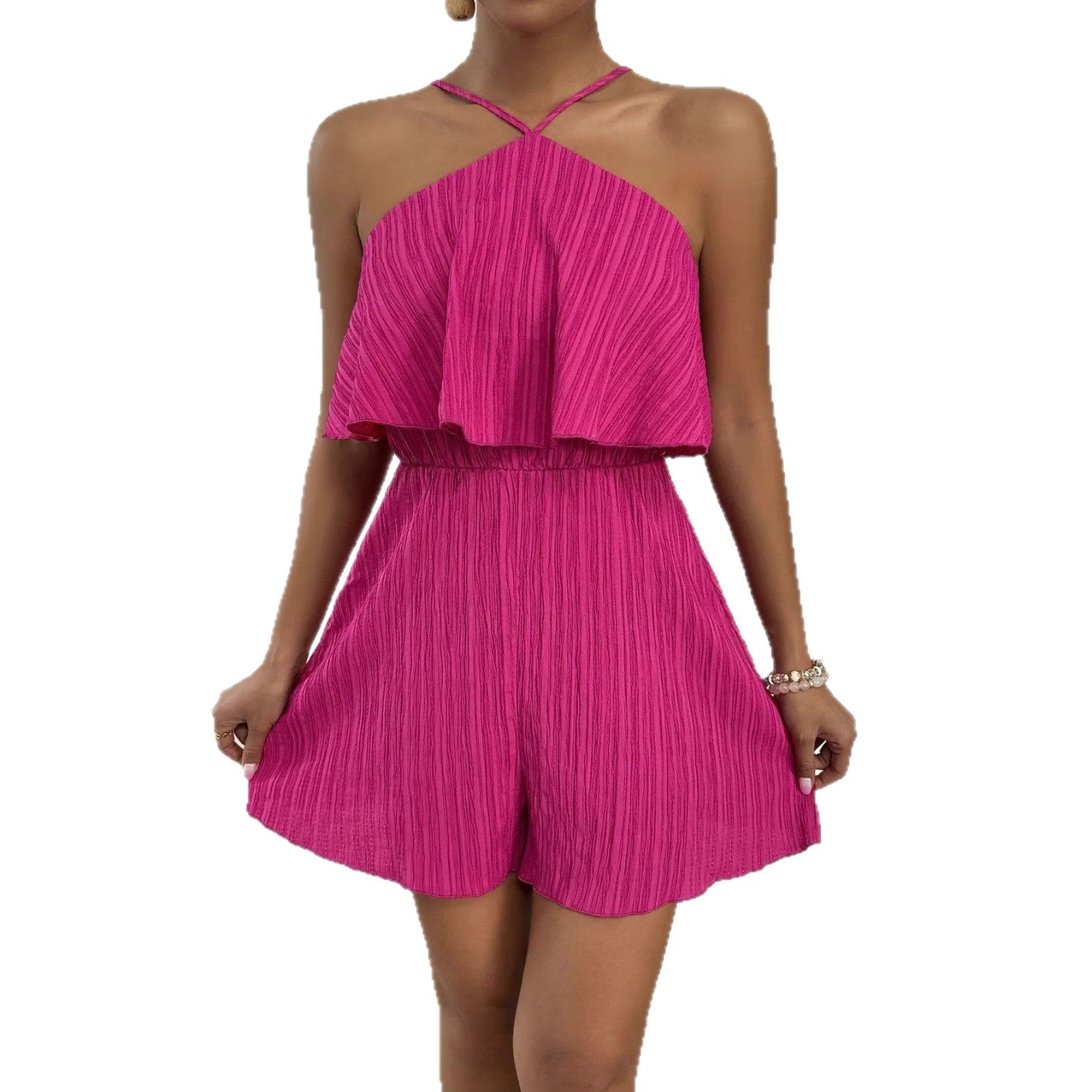 Crinkled Halterneck Jumpsuit