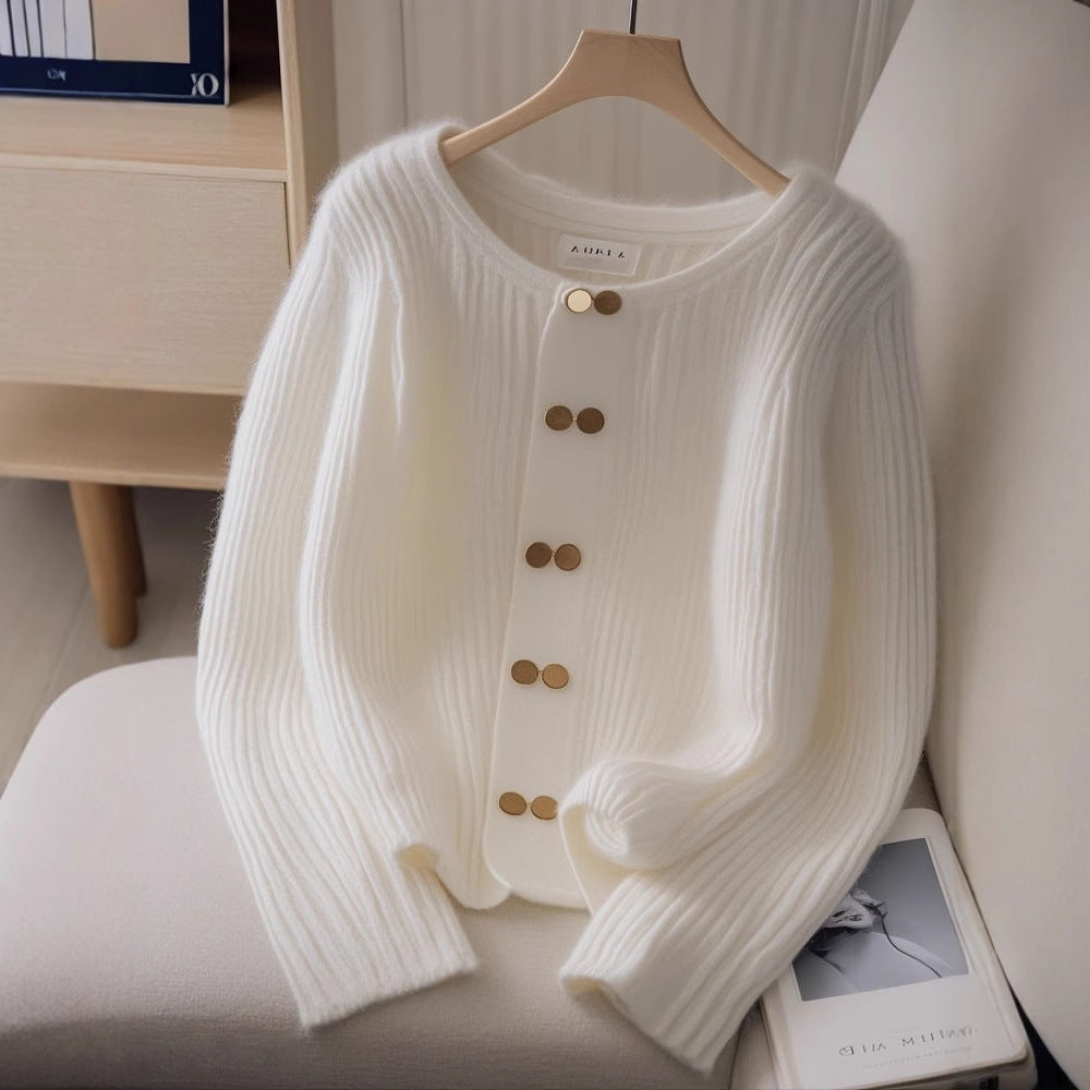 Kurzes Stricktop für Damen, Langarm – Bild 6 | LuxeStyle
