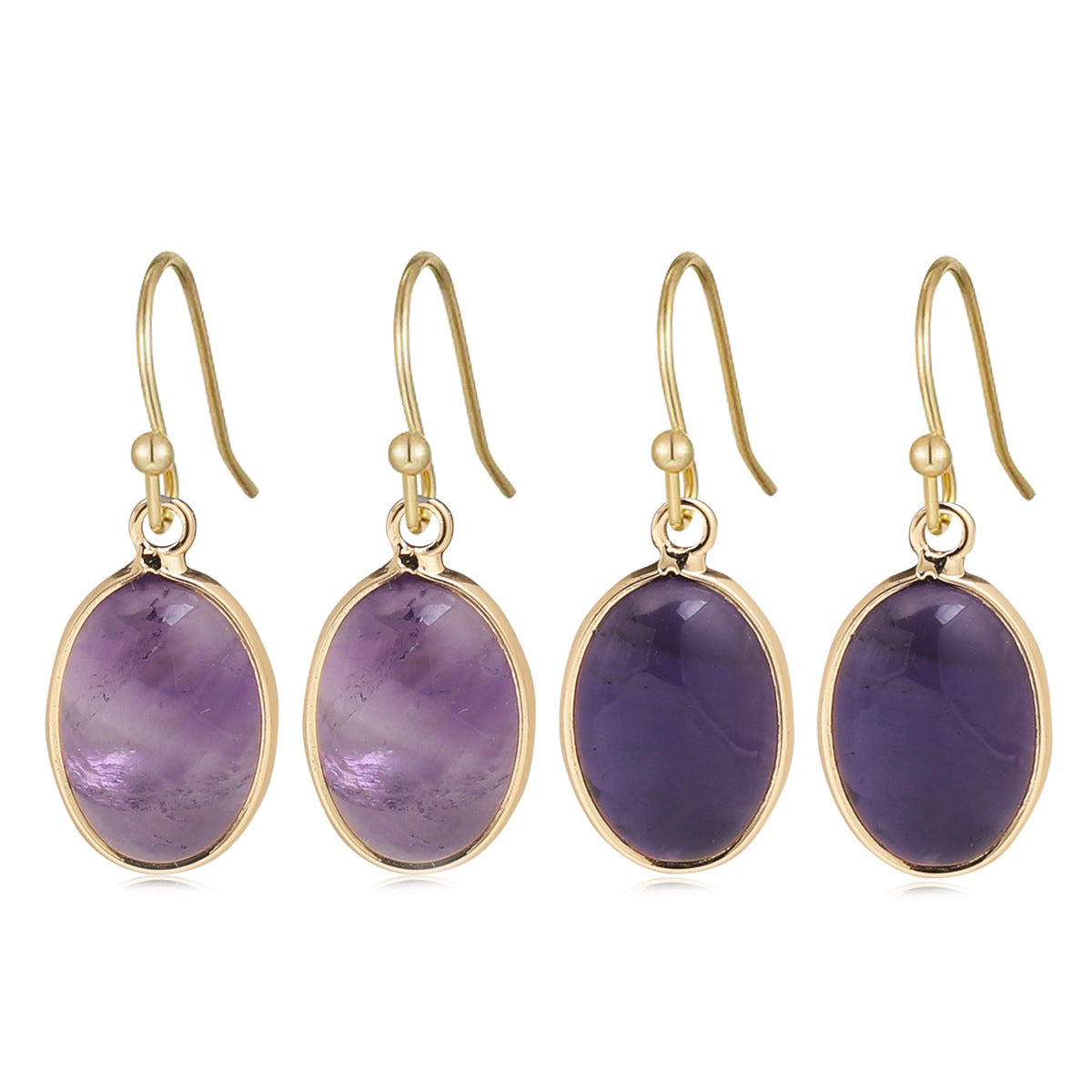 Boho-Ohrringe mit Amethyst-Anhänger