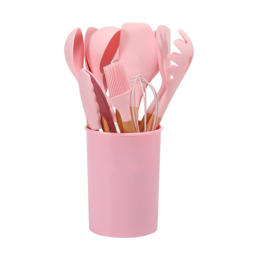 Silicone Kochgeschirr-Set mit Holzgriff · 12 Stück – Bild 5 | LuxeStyle