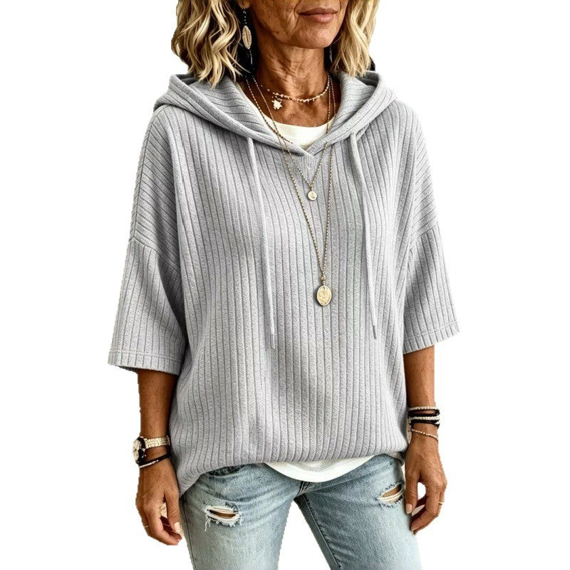 Unifarbener Hoodie mit doppelter Kapuze