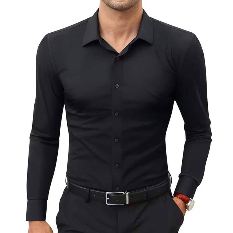 Weisser Stretch-Hemd für Herren – Bild 2 | LuxeStyle