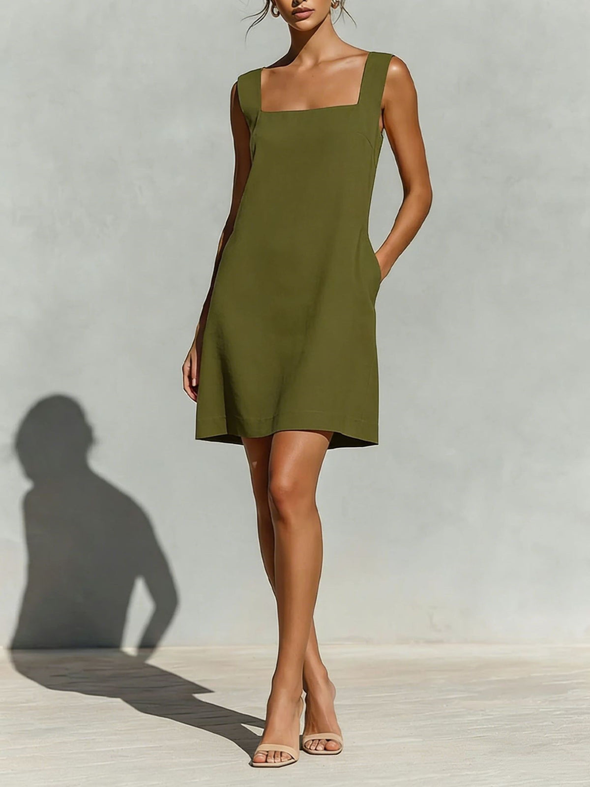 Ärmelloses Sommerkleid mit eckigem Ausschnitt – Bild 10 | LuxeStyle