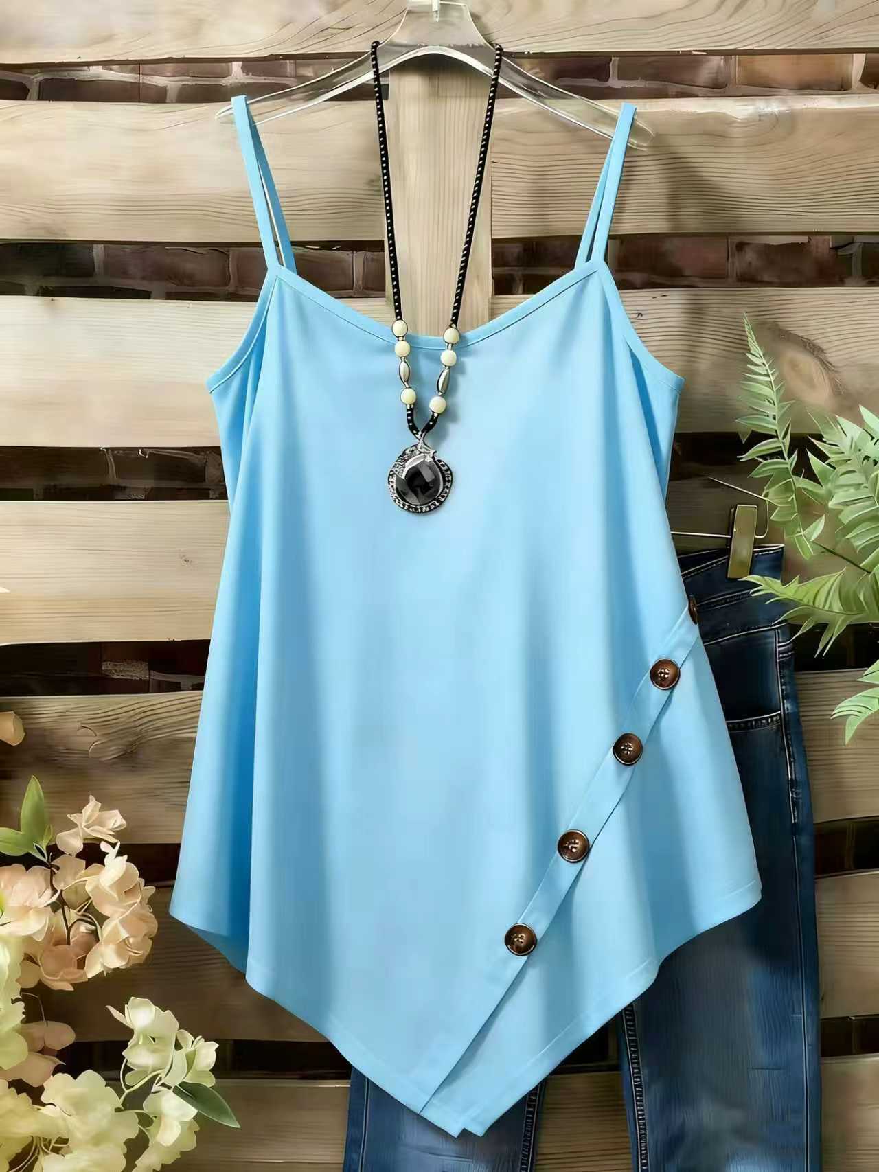 Damen Camisole mit Knöpfen und verstellbaren Trägern