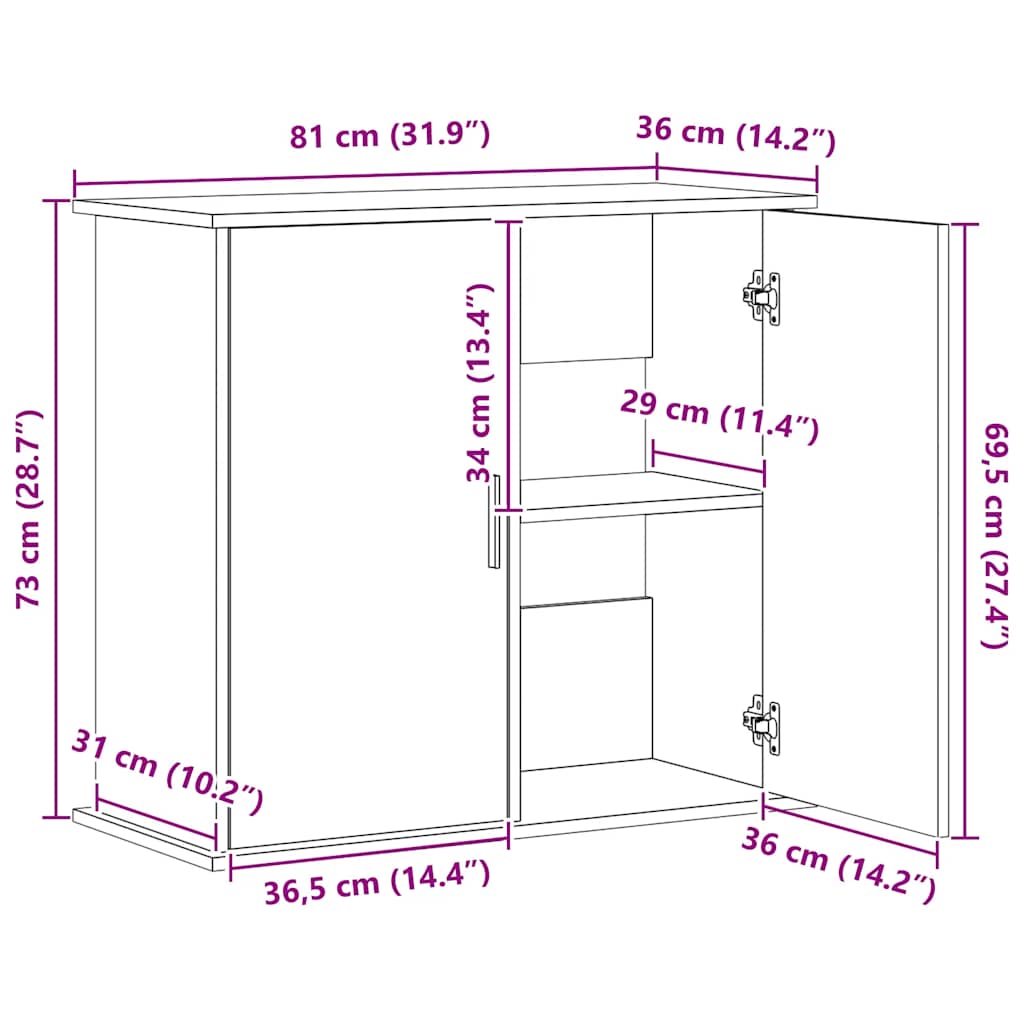 Aquarium-Unterschrank 81x aus Holz