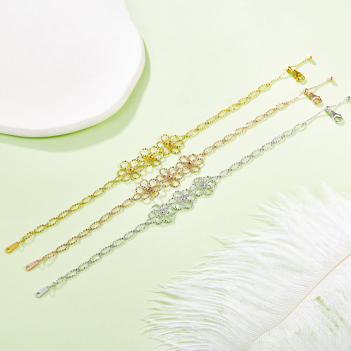 925-Silber Blüten-Armband Fiore