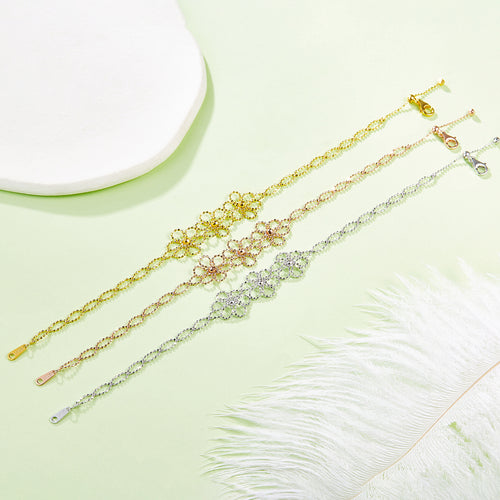 925-Silber Blüten-Armband Fiore