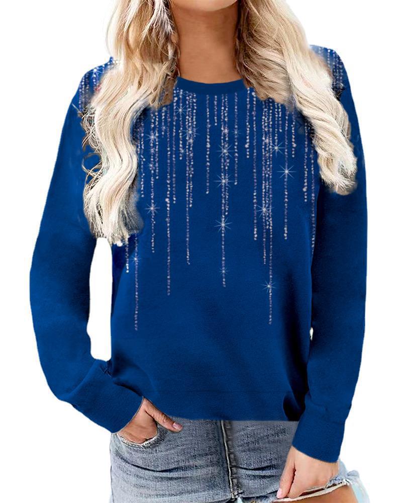 Damen-Langarm-Sweatshirt mit Sternen-Print
