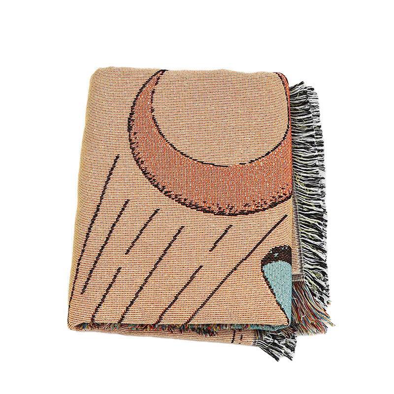 Retro-Strickdecke mit Tigermotiv