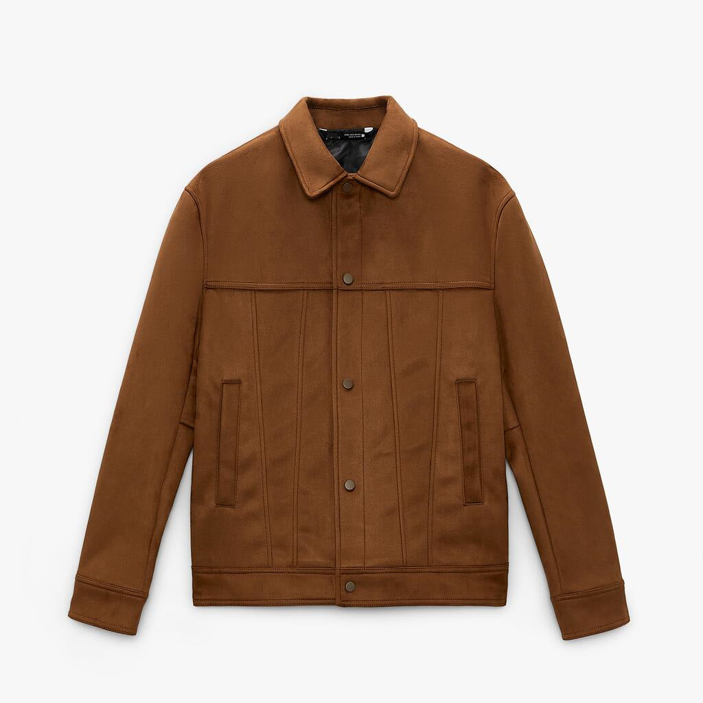 Herren Lederimitat Reversjacke