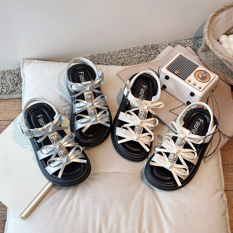 Mädchen Sandalen mit dicker Sohle und Schleife