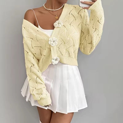 Eleganter Strick-Cardigan mit Lochmuster