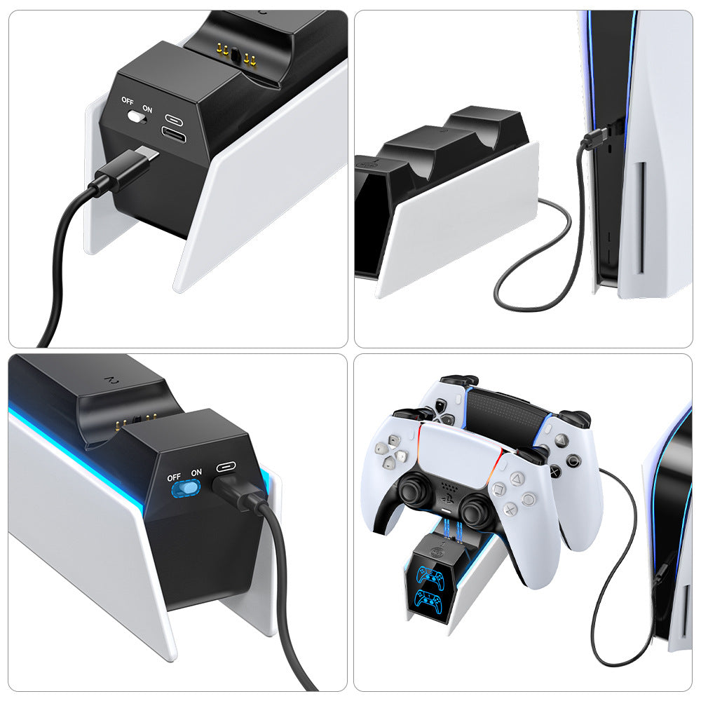 PS5 Wireless Controller Ladestation mit RGB-Licht