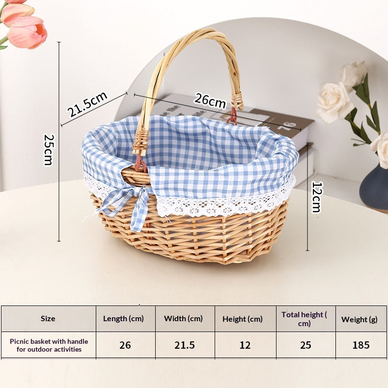 Handgeflochtener Picknickkorb aus Weide – Bild 3 | LuxeStyle