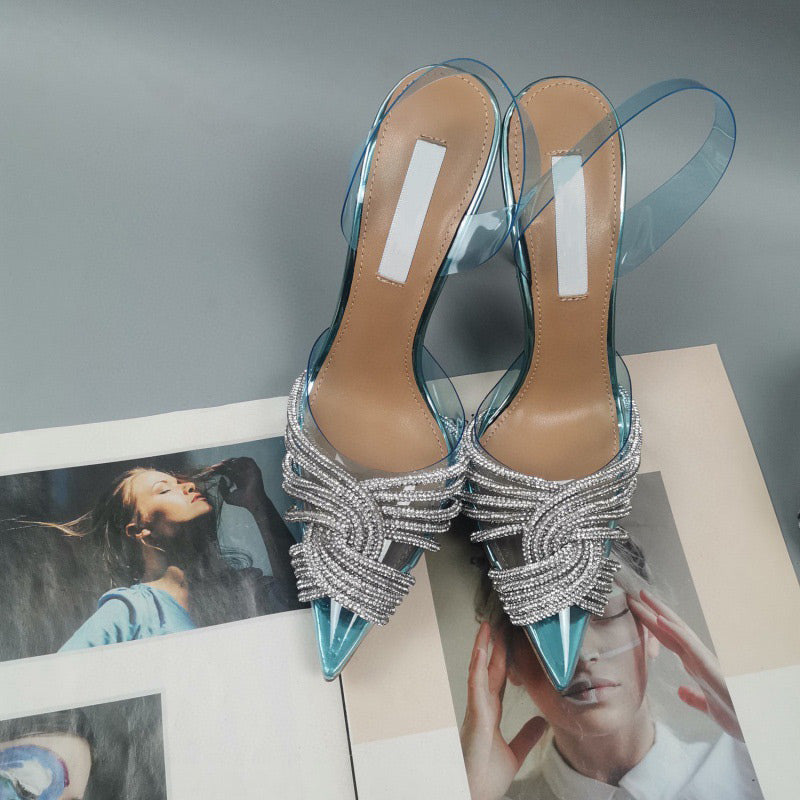 Sandalen mit Strass und spitzer Zehenpartie – Bild 8 | LuxeStyle