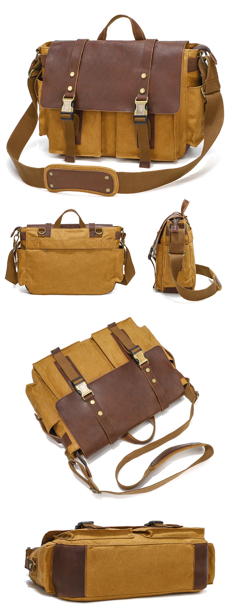 Waxed Canvas Schultertasche – Bild 3 | LuxeStyle