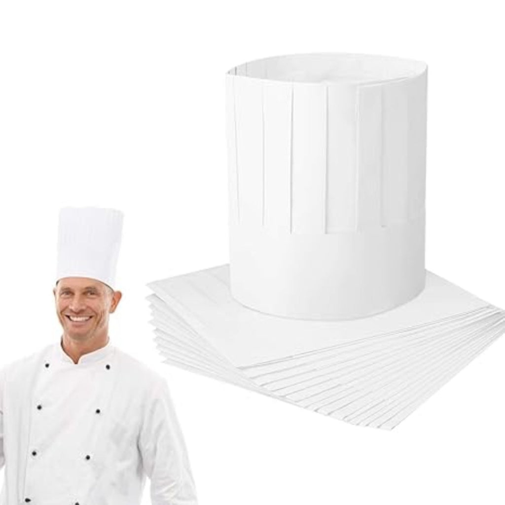 20er Set Kochmützen aus Papier, verstellbar
